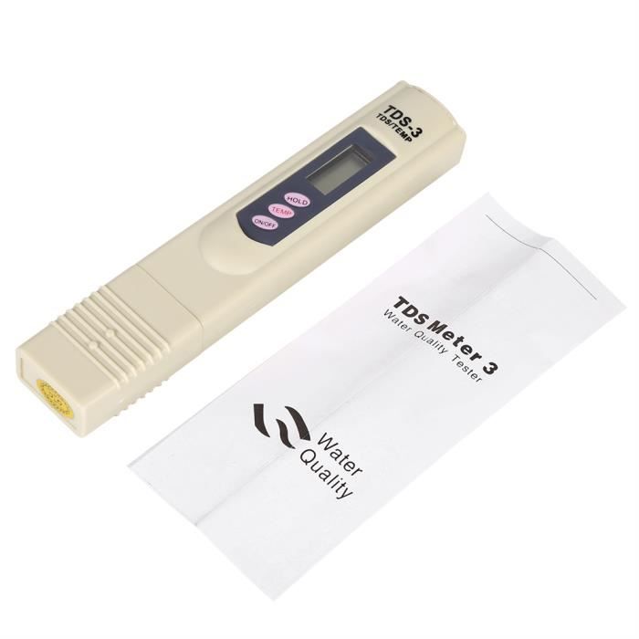TDS Mètre Numérique – Testeur Qualité Eau 0-9990 Ppm, Pour Eau Potable Et Aquariums
