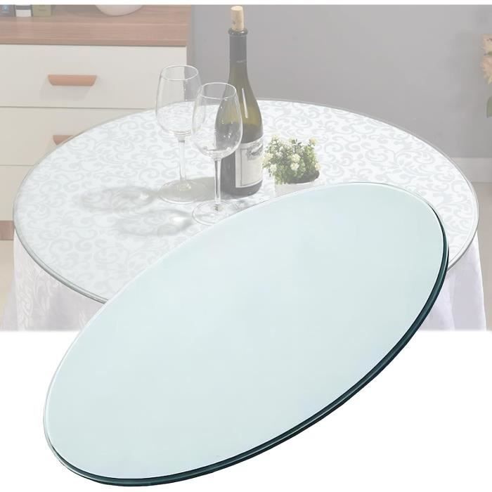 Plateau Tournant Rond Verre Et Métal Inox - Diamètre 45,5 Cm, Rotatif Pour Table, Présentation Repas Et Desserts Élégante