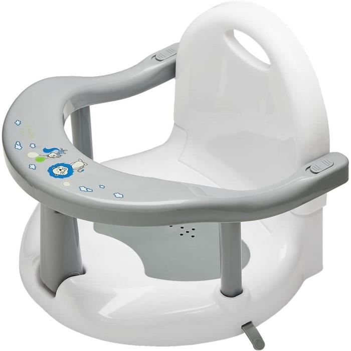 Siège De Bain Bébé Pivotant 360° MS - Inclinable, Sécurisé Avec Ventouses