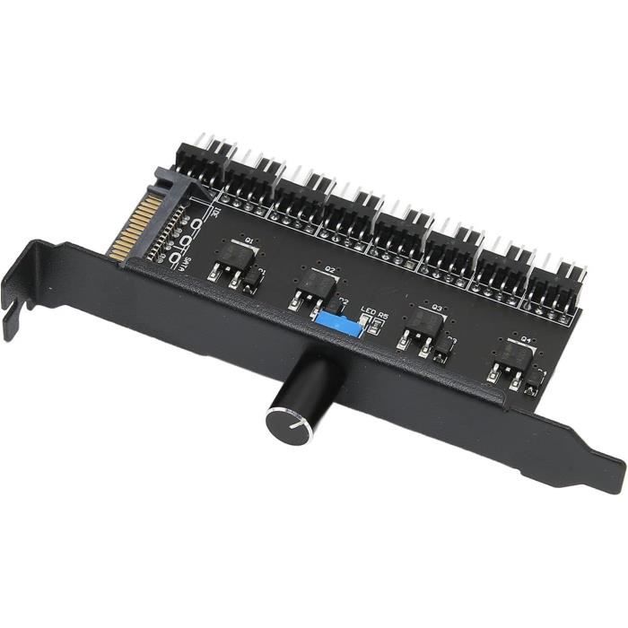 Thermalright Contrôleur ARGB HUB Rev.A Support 10 groupes de ventilateurs, 10 ports 3 broches PC ARGB, hub de ventilateur ARGB, câble d'alimentation SATA entrée directe (12 V 4 broches RVB non pris