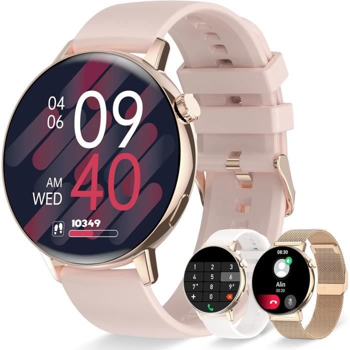 Montre Connectée SUNKTA Pour Femme - écran 1.27", Bluetooth 5.3, étanche IP68, Suivi Santé, 100+ Modes Sport