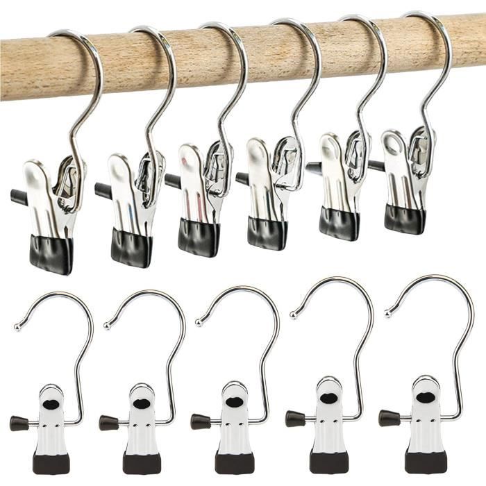 Lot De 100 Pinces à Linge En Acier Inoxydable - Revêtement Plastique Gris Argenté - Dimensions 5,5x2,2x2,3 Cm - 1