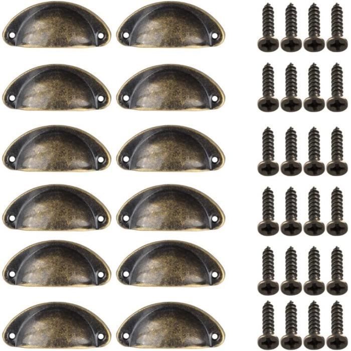 12 Pièces Poignée De Porte Coquille, Rétro Poignées De Porte, Poignées ...