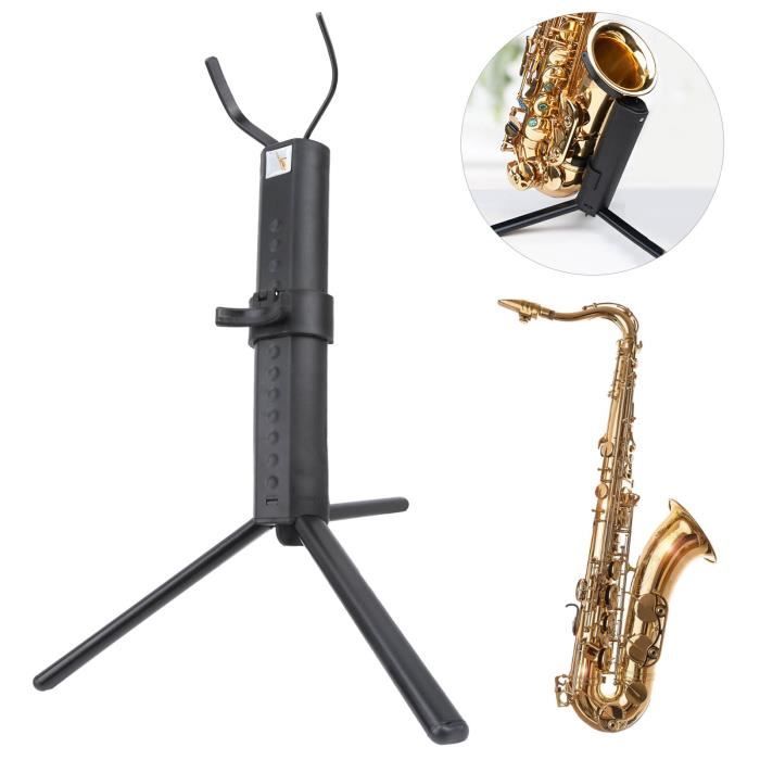 Support de Saxophone Support d'Affichage Pliable Portable de Saxo Trépied  de Jambes en Métal Accessoires de Stockage
