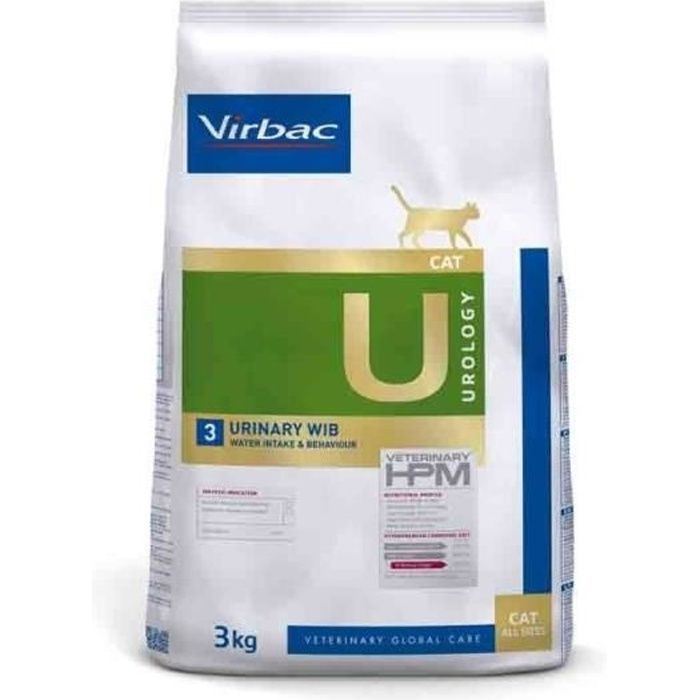 virbac veterinary hpm diet chat urology 3 urinary wib (water intake & behaviour) croquettes 3kg