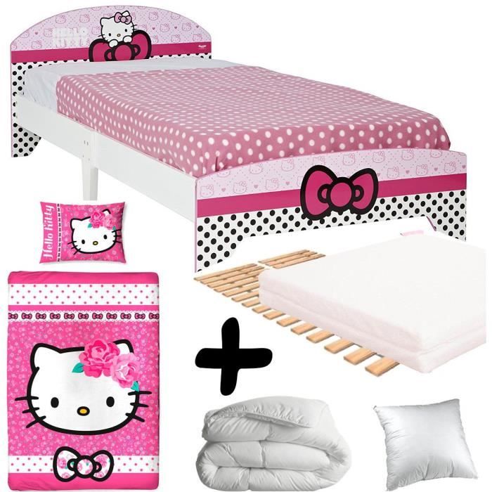 Pack Complet Premium Grand Lit Hello Kitty Lit Matelas Parure Couette Oreiller Cdiscount Puericulture Eveil Bebe