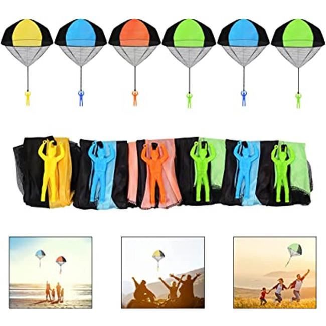 10 Parachutes Jouets à Lancer - Set Plein Air Pour Enfants - Couleurs Aléatoires - Dès 3 Ans