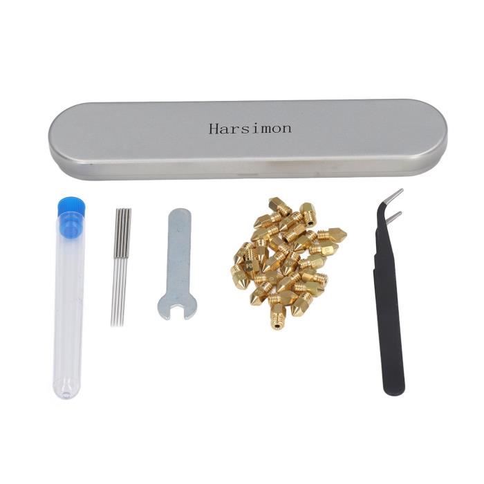 Kit De 10 Forets 0,4 Mm En Carbure De Tungstène Pour Nettoyer Les Buses D'imprimante 3D