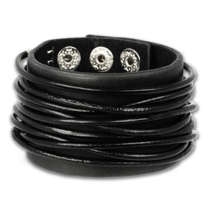 Bracelet De Montre En Cuir Lisse Noir - Largeurs 12 à 24 Mm, Neuf Avec étiquettes, Unisexe