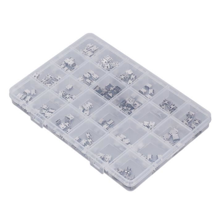 Greluma 5 Pièces Prise USB 3A 2 Broches, Connecteur USB Femelle 2 Fils Avec Boucle à Rainure à Pression