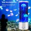 Noir Décoration USB Lampe de Chevet de Bureau Lampe Meduse Aquarium Réservoir Veilleuse Télécommande Lampe Ambiance et 17 RGB Effets de Lumière Changeants de Couleur & 4 Modes de Couleur 