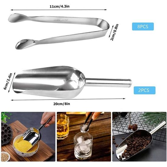 Pinces à Sucre Inox 2 Pièces - Mini Pince Service Pour Glaçons, Bonbons