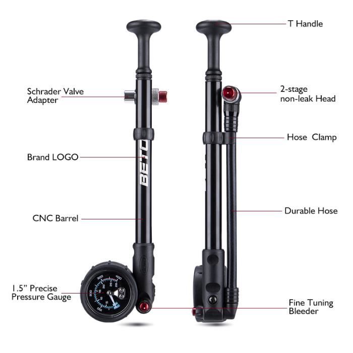 Pompe Haute Pression 400 Psi Pour Fourche VTT Et Amortisseur Arrière – Compacte Et Précise