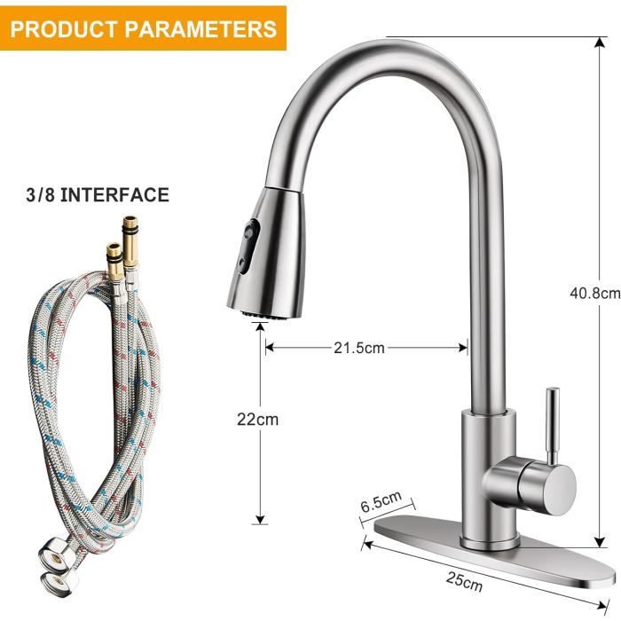 Robinet Cuisine, Robinet De Cuisine Extensible, Robinet Cuisine Rotatif