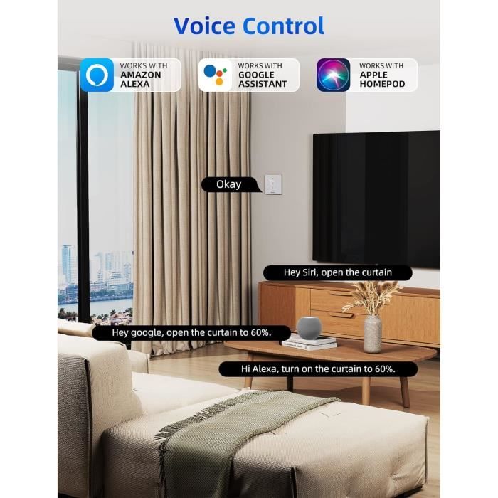 Homekit Interrupteur Volet Roulant Connecté, Interrupteur WiFi pour ...