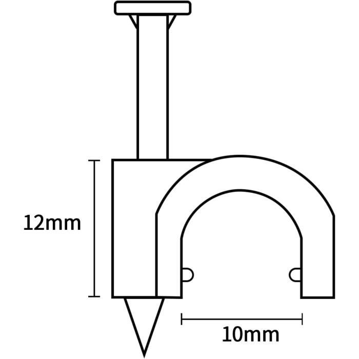 Lot De 100 Clips De Câble Ronds Blancs Solides Et Durables 10 Mm