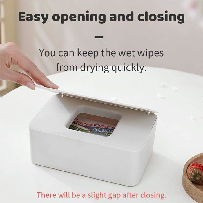 Boîte à Lingettes Humides Rechargeable Avec Couvercle - Garde Les Lingettes Fraîches, Grande Capacité 100 Pièces - Maison, Bureau, Voyage