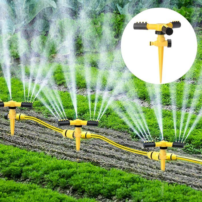 Arroseur Tournesol Pour Enfants - Jeu D'Eau Et Arrosage Jardin - Couverture 10-15 M - Piquet Solide - Coffret Avec Adaptateur