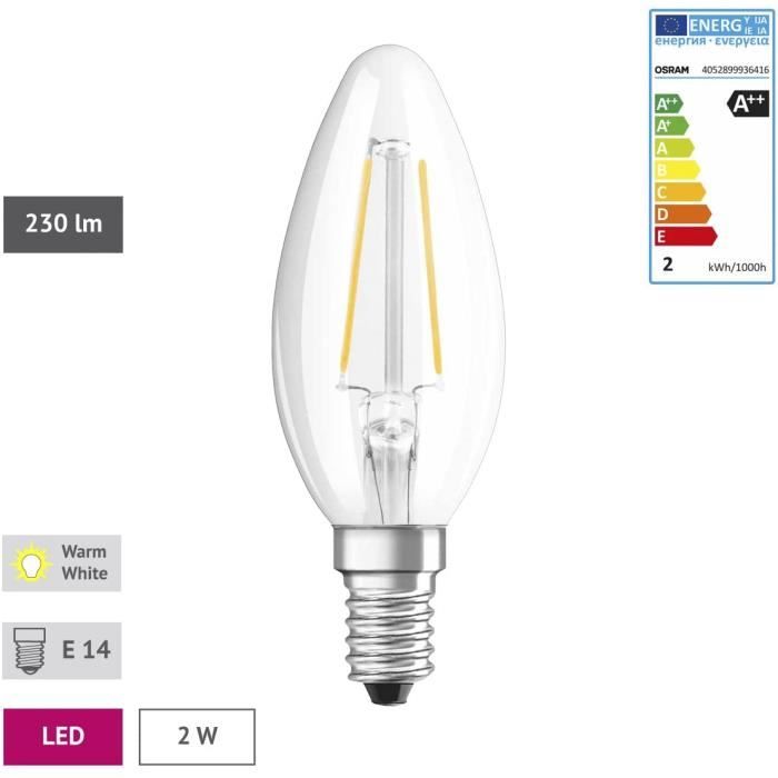 Ampoule led E14, 250Lm = 25W, blanc chaud, OSRAM