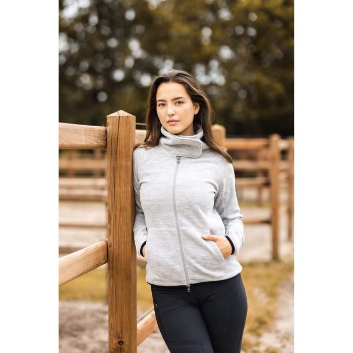 Veste quitation polaire femme Horze Aria quiet grey 38