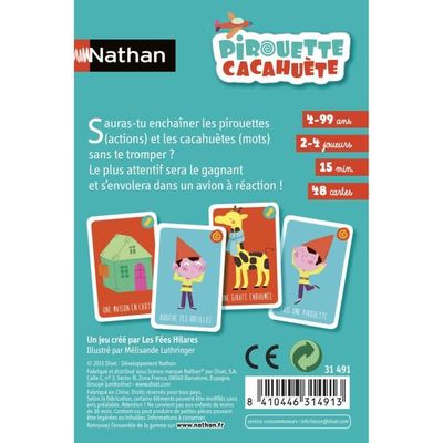 Nathan – Pirouette Cacahuète – Jeu De Mémoire Et D’actions Pour Enfants Dès 4 Ans – 2 à 4 Joueurs