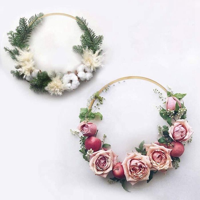 Cercle Metal Worown Lot De 6 Anneaux En Métal Noir De 25,4 Cm Pour Couronne De Mariage Et Décoration Murale Cercle Couronne Fleur