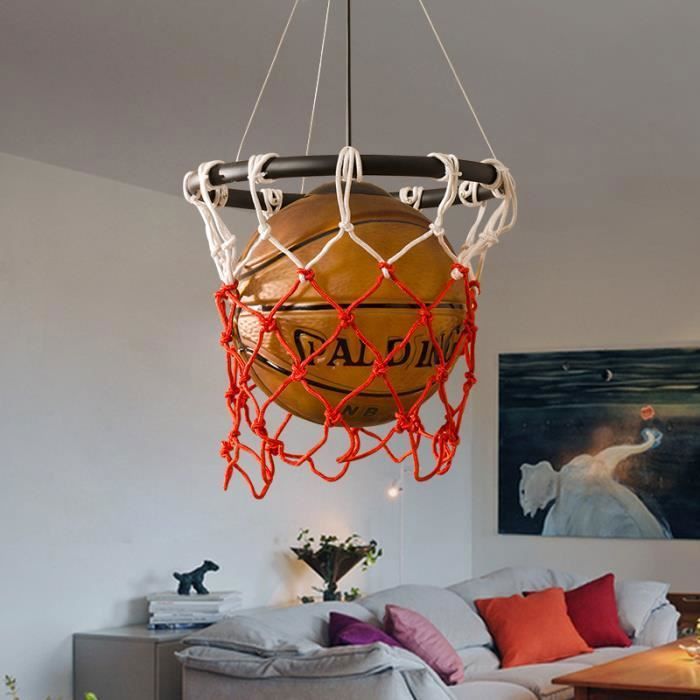 Lustre Plafond Basket Enfant - Dimmable 3 Températures De Couleur - E27 Max 40W - 32x58 Cm - 12