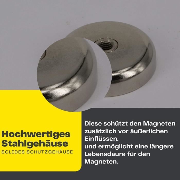 Aimant plat Ø 25 mm avec filetage intérieur en Néodyme M4 - tient 20  kg⭐⭐⭐⭐⭐ | Magnosphere Shop