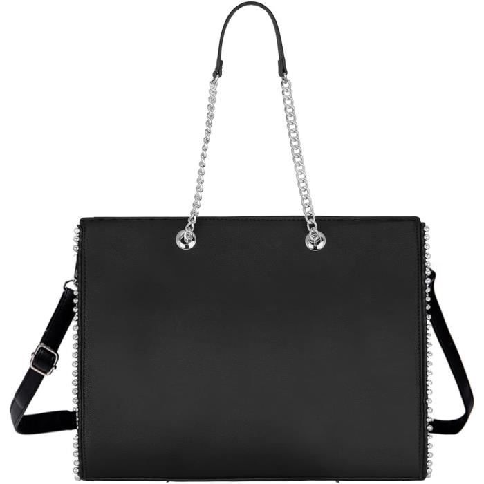Parfois France Grand Sac U00e0 Main Jill En Cuir Noir Avec Clous