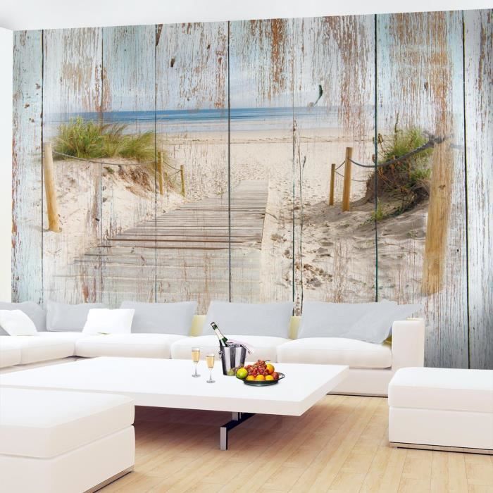 Tapisserie Photo Regard de bois de plage 352 x 250 cm Laine papier peint  Salon Chambre Bureau Couloir décoration Peinture murale - Cdiscount  Bricolage