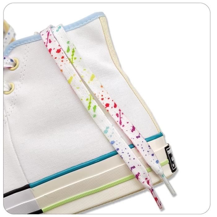 Valeur noir blanc Taille 160cm Lacet plat claboussures d encre