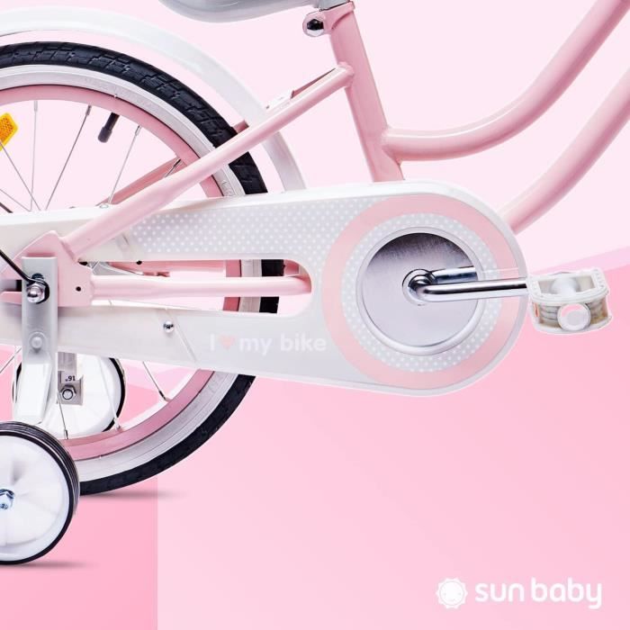 Heart Bike Velo Fille 12 14 16 Pouces Velo Enfant 2 6 Ans avec Barre de poussee Panier Sonnette Velo pour Enfant Fille de 2 a7 Cdiscount Sport