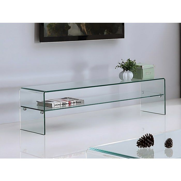 Ensemble Table basse + Meuble TV - Verre trempé - Séjour design STILEOS - Maison