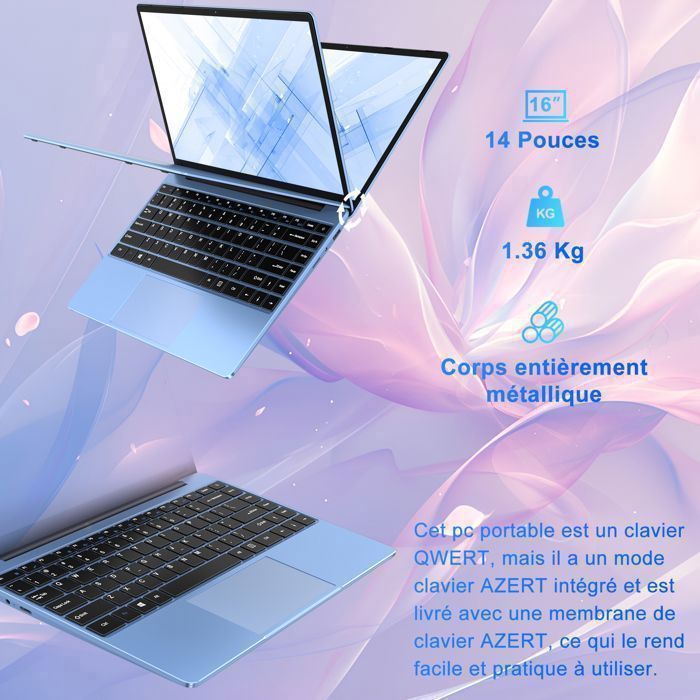 NOTODD Ordinateur portable Windows 11 - PC Portable 14'' FHD - RAM 6Go ...
