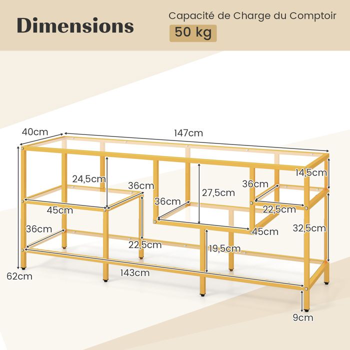 COSTWAY Meuble TV LED, Meuble Télé Lumineux 20 Couleurs, Banc TV avec 2 Placards, 2