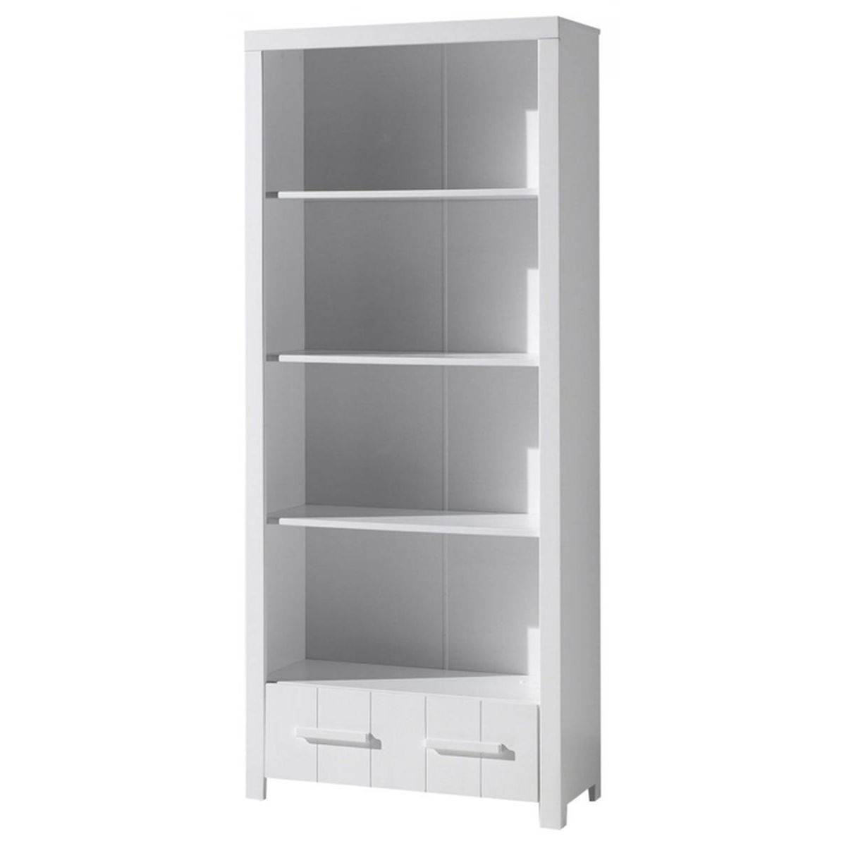 Vipack Bibliotheque Erik Bois Laque Blanc 3 Tablettes Et 1 Tiroir