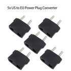 alpexe 5 pcs us plug à ue adaptateur de voyage prise d'alimentation rond broche prise de voyage adaptateur
