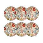 Assiettes creuses - NOVASTYL - Jaipur - Grès - Décors floral en relief - Lot de 6 - Ø19 cm