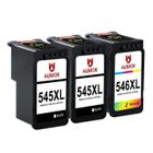 AUMOK Pack 3 cartouches d'encre PG545 CL546 Noir + Couleur PG-545 XL grande capacité Compatible pour TS3150-3151-3350 TR4550 MG2550
