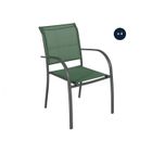 HESPERIDE Lot de 4 fauteuils de jardin en texaline Piazza Olive / Graphite - Hespéride