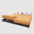 Drap housse TPR en coton 57 fils 2x80x200 cm UNI moutarde, par Soleil d'Ocre