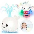 ZEROFEEL Jouets de bain de bébé,2 en 1 Jouets de Bain Baleine Électrique Induction Arroseur Pulvérisateur Deau Jouet avec LED Lumière