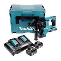 Makita DHR CTJ marteau perforateur sans fil 36 V ( 2x 18 V ) 3,0 J SDS-plus + 2x accu 5,0 Ah + double chargeur + Makpac