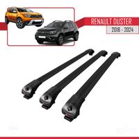 Compatible avec Renault Duster (HM) 2018-2023 Barres de Toit ACE-1 Railing Porte-Bagages de voiture 3 BARRAS NOIR