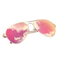 LOOX aviateur lunettes de soleil noir femmes lunettes de soleil hommes lunettes aviateur lunettes de soleil miroir or avec étui