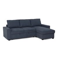 Canapé d'angle réversible Nina - BUDWING - Bleu - Convertible avec rangement - 3 places - Style contemporain