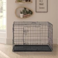 Cage pour Chien Pliable avec 2 Portes, Plateau Amovible, 63 x 44 x 50,5cm,Noir