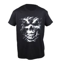 T-shirt homme manches courtes - Tête de mort Biker 8900 - noir