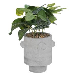 PLANTE ARTIFICIELLE POT CIMENT SUR PIED 14.50X8CM