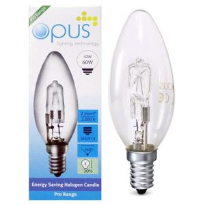 5 x Ampoules Bougie Halog/ènes 42W = 60W Culot a Vis ES E27